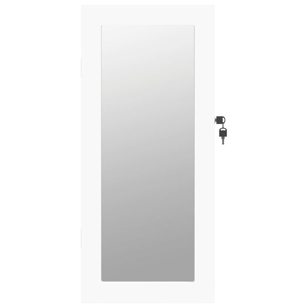 vidaXL Mirror Jewellery Cabinet Wall Mounted White 30x8.5x67 cm