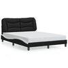 vidaXL Bed Frame with LED without Mattress "Hvar" Black and White 140x200 cm