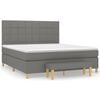 vidaXL Box Spring Bed with Mattress Dark Grey 160x200 cm Fabric