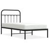 vidaXL Metal Bed Frame without Mattress with Headboard Black 90x200cm