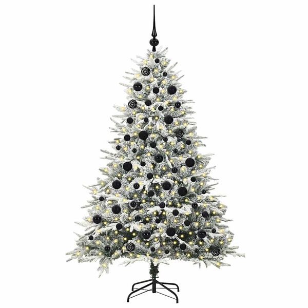 vidaXL Artificial Pre-lit Christmas Tree with Ball Set Green 180 cm