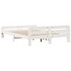 vidaXL Bed Frame without Mattress White 150x200 cm King Size Solid Wood Pine