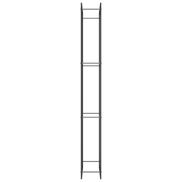 vidaXL Firewood Rack Matt Black 80x28x222 cm Steel