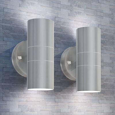 vidaXL Outdoor LED Wall Lights 2 pcs Stainless Steel Up/Downwards