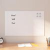 vidaXL Wall-mounted Magnetic Board White 80x50 cm Tempered Glass