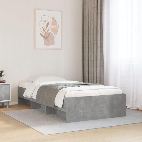 vidaXL Bed Frame without Mattress Grey Sonoma 90x200 cm Engineered Wood