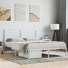 vidaXL Metal Bed Frame without Mattress with Headboard White 140x200cm
