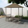 vidaXL Garden Pavilion with Table and Benches 2.5x1.5x2.4 m Taupe 180 g/m²