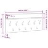 vidaXL Wall-Mounted Coat Rack with Shelf Grey sonoma Engineered wood