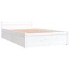 3103484 vidaXL Bed Frame without Mattress with Drawers White 90x200 cm (815030+814985)