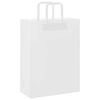 vidaXL Paper Bags 250 pcs with Handles White 26x12x35 cm