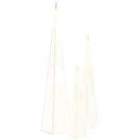 vidaXL Acrylic Decorative LED Light Cone Set Warm White 30/45/60cm