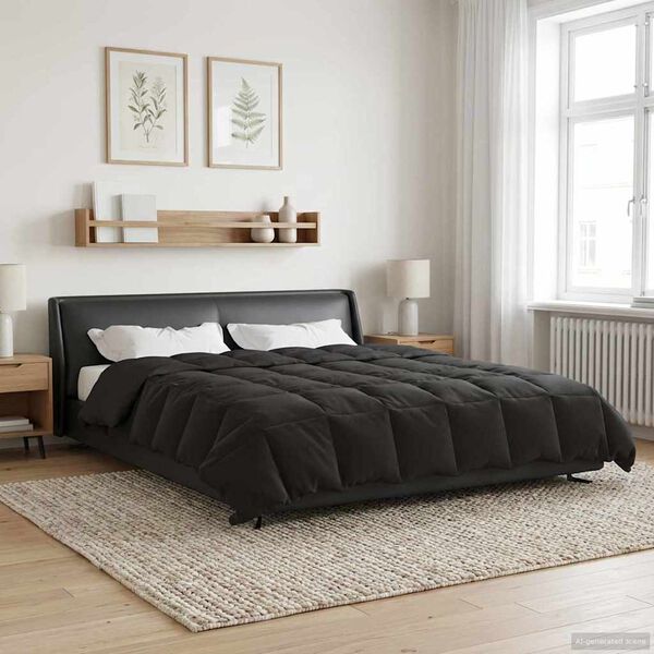 vidaXL Full Year Duvet Quilted Anthracite 200 x 200 cm Microfiber