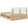 vidaXL Bed Frame with Headboard Sonoma 140 x 200 cm Solid Pine Wood