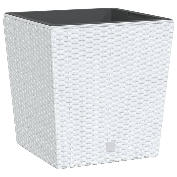 vidaXL Planter with Removable Inner White 21 / 32 L PP Rattan
