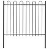 vidaXL Garden Fence BOXTEL with Hoop Top Steel 181x150 cm Black