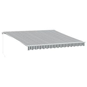 vidaXL Manual Retractable Awning Anthracite&White 400x350 cm