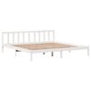 vidaXL Bed Frame without Mattress White 180x200 cm Super King Solid Wood Pine