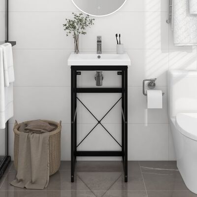 vidaXL Bathroom Washbasin Frame Black 40x38x83 cm Iron