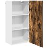 vidaXL Hanging Cabinet with Door Smoked Oak and White 50 x 31 x 100 cm
