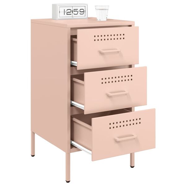 vidaXL Bedside Cabinets 2 pcs Pink 36x39x68 cm Steel