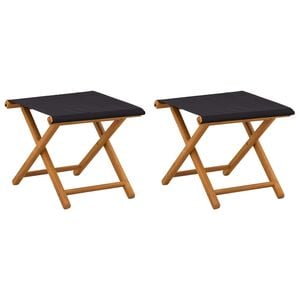 vidaXL Deck Chair 2 pcs Solid Eucalyptus Wood Black