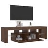 vidaXL TV Cabinet with LED Lights Brown Oak 140x36.5x40 cm