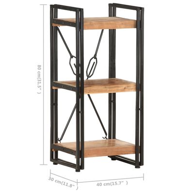 vidaXL 3-Tier Bookcase 40x30x80 cm Solid Acacia Wood