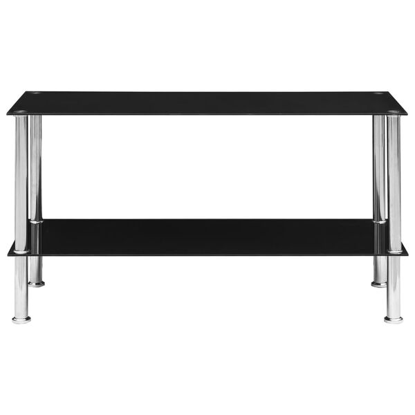 vidaXL Coffee Table Black 110x43x60 cm Tempered Glass
