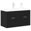 vidaXL Bathroom Cabinet Black Oak 90 x 38.5 x 46 cm Engineered Wood
