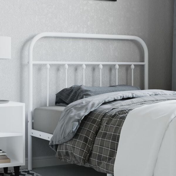 vidaXL Metal Replace Headboard White 107 cm