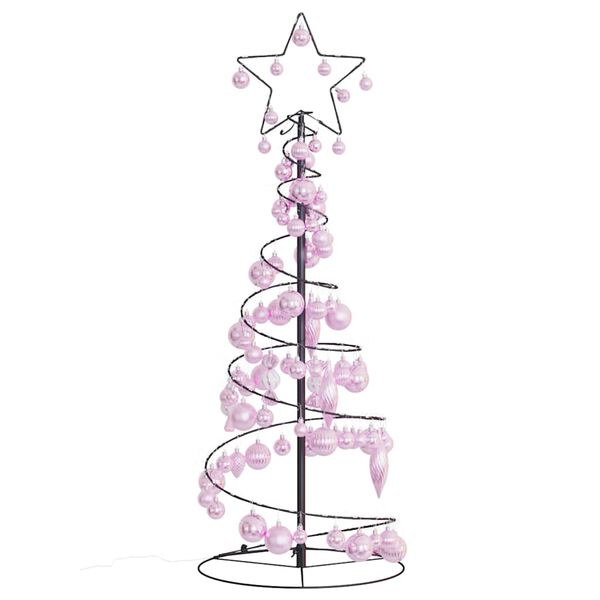 vidaXL LED Christmas Tree with Baubles 80 LEDs Warm White 120 cm