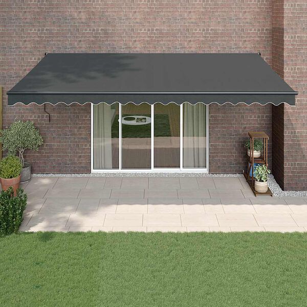 vidaXL Retractable Awning Anthracite 5x3 m Fabric and Aluminium