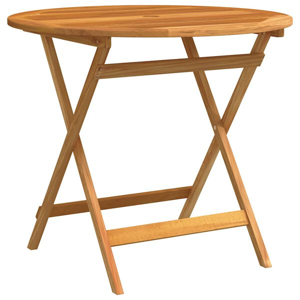 vidaXL Folding Garden Table &Oslash;90x75 cm Solid Eucalyptus Wood