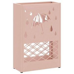 vidaXL Umbrella Stand with Storage Pink 28 x 12 x 41 cm Steel