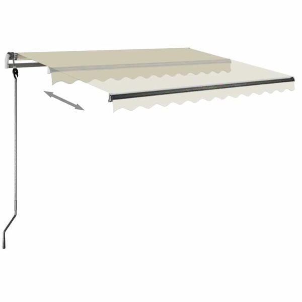 vidaXL Manual Retractable Awning with LED 350x250 cm Cream