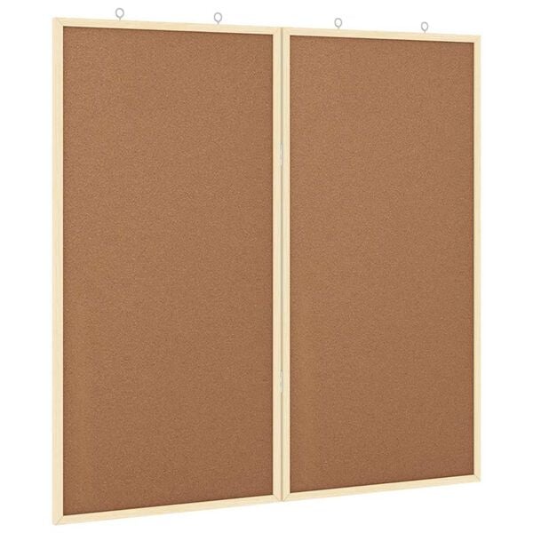 vidaXL Bulletin Board Folding Brown 80 x 80 x 1.4 cm Solid pine wood