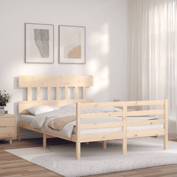 vidaXL Bed Frame without Mattress Small Double Solid Wood