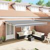 vidaXL Awning White 5 x 3 m Metal