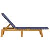 vidaXL Sun Lounger Dark Blue Solid Wood Acacia and Fabric
