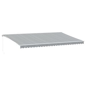 vidaXL Manual Retractable Awning with LED Anthracite&White 600x350 cm
