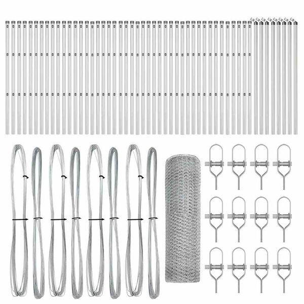 vidaXL Fence Post Silver 100 x 0.5 m (13 mm mesh) Steel