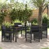 vidaXL Garden Dining Set 5 pcs Black Powder-Coated Steel