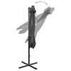 vidaXL Cantilever Garden Parasol with Pole and LED Lights Anthracite 300 cm