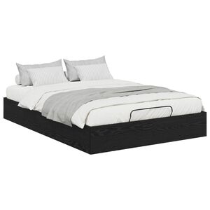 vidaXL Ottoman Bed Frame Black Oak 193 x 135 x 25 cm Engineered Wood