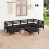 vidaXL 7 Piece Garden Lounge Set Solid Wood Pine Black