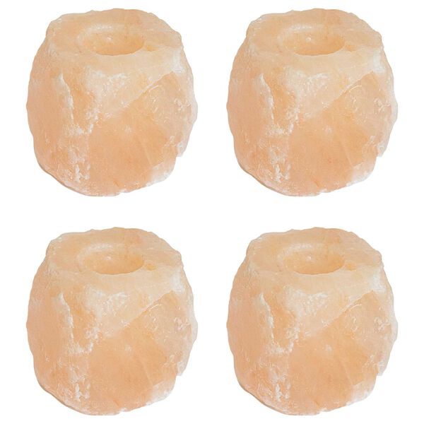 vidaXL Salt Stone Tealight Holders Pink Rock salt