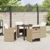 vidaXL Garden Dining Set 5 pcs Beige Poly Rattan