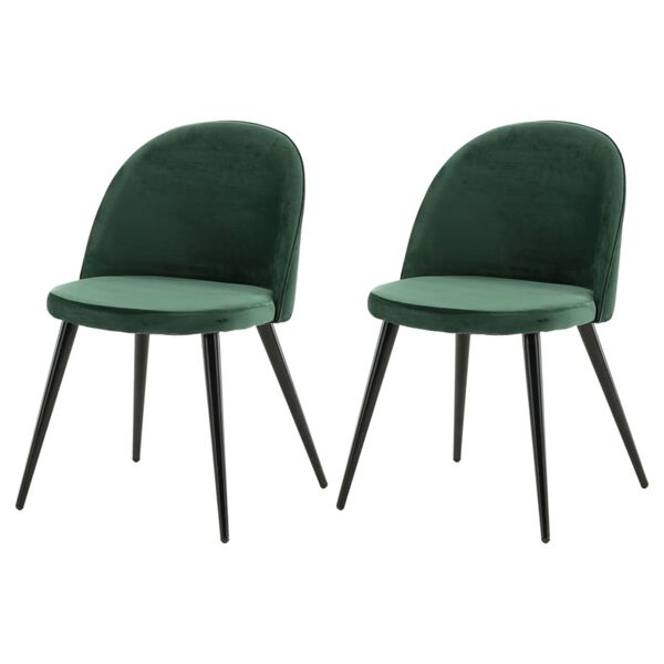 Venture Home Dining Chairs 2 pcs Velvet Velvet Black and Green