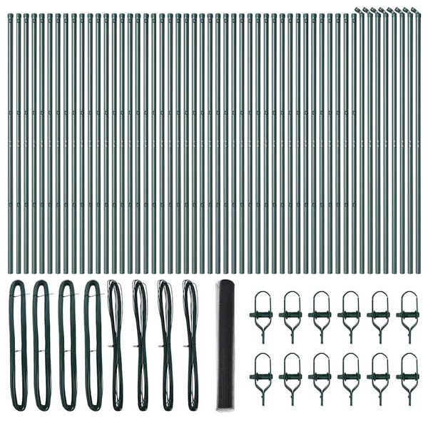 vidaXL Fence Post Grey 100 x 1.4 m (25 mm mesh) Steel and PVC